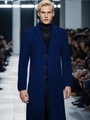Slim fit royal blue wool trench coat for men with single-breasted classic three-button design - XS (US Size) / Navy Blue