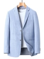 Veste de blazer décontractée pour homme bleu clair en tissu respirant avec revers classiques - S / Bleu Ciel