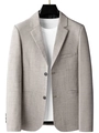 Veste de costume décontractée gris clair pour homme avec revers et deux boutons - S / gris foncé