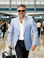 Classic light blue textured men's blazer in a professional business casual style - S / Sky Blue