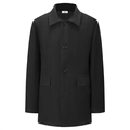 Classic men's black wool blend overcoat with notched lapels and single-breasted buttons - XS / Black