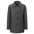 Men's dark grey mid-length wool blend coat with classic lapel and single-breasted buttons - XS / Dark Gray