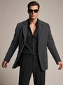 Chaqueta de mezcla de lana gris oscuro para hombre con diseño de botonadura sencilla formal - S (Talla EE. UU.) / gris oscuro