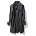 Classic dark grey men's wool blend overcoat with mid-length cut and three-button front - XS / Dark Gray