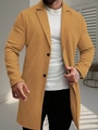 Classic camel single-breasted wool trench coat for men in a modern business casual style - S / Khaki