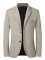 Americana de hombre slim fit gris claro de espiga con solapa de muesca y cierre de botones - S / Colores Mezclados