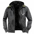 Herren Outdoorjacke mit Kapuze, warmem Fleece-Futter und minimalistischem Logo - S / Grau