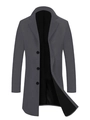 Manteau mi-long classique en laine gris foncé avec col à revers et fermeture à boutons - XS / gris foncé