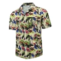 Men's casual short sleeve shirt featuring colorful abstract graffiti print and breathable fabric - M / Multicolor Graffiti Style
