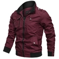 Giacca militare uomo bordeaux in cotone con colletto rialzato e spalline decorative - M / Rosso