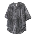 Camiseta de hombre oversize con cuello en V y diseño tie-dye gris estilo urbano - M / gris oscuro