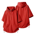Rotes kurzärmeliges Sportset mit Kapuze, atmungsaktivem Mesh und verstellbarem Kordelzug - Rot