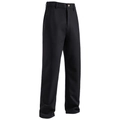 Dettaglio dei pantaloni neri da uomo con vita elasticizzata e texture liscia - Taglia S / Nero