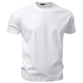 Détail du col rond et de la texture du coton de qualité supérieure pour ce t-shirt blanc - Blanc Pur