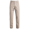 Close-up of beige men's cotton chinos with button fly and side pockets on white background - 30 / Bottoms / Apricot