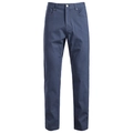Detail of deep blue men's straight cotton trousers with classic five-pocket design - 30 / Bottoms / Grey Blue
