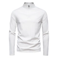 Herren Sonnenschutz Langarmshirt UPF 100+ mit Viertelreißverschluss, schnelltrocknend - S / Oberteile / Weiß