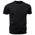 Classic black liquid ammonia cotton T-shirt for men with a slim fit and crew neck design - S / Black