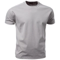 T-shirt homme en coton liquide gris clair de haute qualité avec col rond renforcé - Gris Moyen