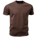 T-shirt homme en coton liquide de qualité supérieure de couleur café foncé - Tan