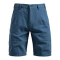 Classic blue cotton casual shorts for men featuring a straight cut and utility cargo design - S / Bottoms / Denim Blue