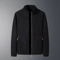 Detail of black fleece jacket featuring orange zipper pulls and warm plush lining - L / Men's Black