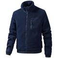 Marineblaue Teddy-Fleecejacke für Herren mit Stehkragen und Reißverschlusstasche - S / Blau