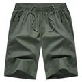Pantaloncini cargo uomo verde oliva in cotone con coulisse e tasche con zip laterali - L / Verde Militare