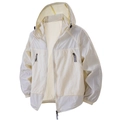 Men's UPF 100+ beige ice silk sun protection jacket with hood and lightweight texture - 3XL / Beige
