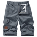 Pantaloncini cargo uomo retrò grigio scuro con tasche multiple e dettaglio patch in pelle - M / grigio scuro