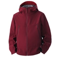 Waterproof hooded softshell jacket in wine red for hiking and outdoor wind protection - S / Burgundy