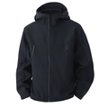 Waterproof hooded softshell jacket for men and women windproof outdoor hiking coat in black - S / Black