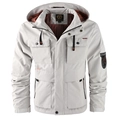 Veste à capuche blanche pour homme avec doublure à carreaux et écusson vintage - M / Ivoire