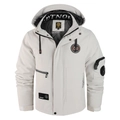 Dettaglio del parka beige con cappuccio, coulisse regolabile e tasche con zip funzionali - XXS / Avorio