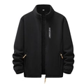 Giacca in pile nero da uomo con collo alto e zip integrale per outdoor e sport invernali - XL / Nero