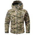 Men's 3-in-1 waterproof digital camouflage tactical jacket with hood and multiple pockets - S / Ukrainian Camouflage