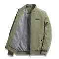Chaqueta de invierno de pana verde oliva para hombre con forro cálido - M / Verde
