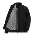 Chaqueta de invierno para hombre en pana negra con cuello alto y puños elásticos - M / Negro