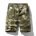 Men's vintage camouflage cargo shorts for summer outdoor activities in green camo - 28 / Bottoms / Khaki