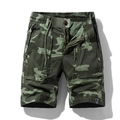 Vintage men's camouflage cargo shorts with elastic drawstring waist for outdoor sport - 28 / Bottoms / Army Green