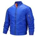 Classic royal blue MA-1 flight jacket with orange lining and utility sleeve pocket - 3XL / Royal Blue