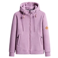 Damen Kapuzenjacke aus lila Polarfleece mit Reißverschluss und warmem Futter-Detail - S / Taro Lila