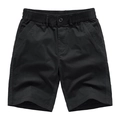 Pantalones cortos cargo negros para hombre en algodón transpirable con cintura elástica - M / Negro