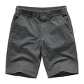 Pantalones cortos cargo para hombre en gris oscuro de algodón con cintura elástica - M / gris oscuro