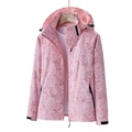 Coupe-vent à capuche étanche pour femme avec imprimé feuilles tropicales roses chic - M / Style Femme / Rose