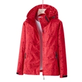Waterproof hooded outdoor jacket in red with tropical leaf print and explore logo - M / Male Style / Red