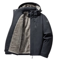 Chaqueta de invierno para hombre con forro polar y tejido resistente al viento - L / gris oscuro