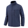 Men's navy blue fleece jacket with high collar and zippered pockets for outdoor warmth - L / Navy Blue