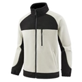 Mens winter fleece jacket featuring color block design and warm stand collar - L / Apricot