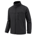 Mens black polar fleece jacket with stand collar and zippered chest pocket for winter outdoor - L / Black
